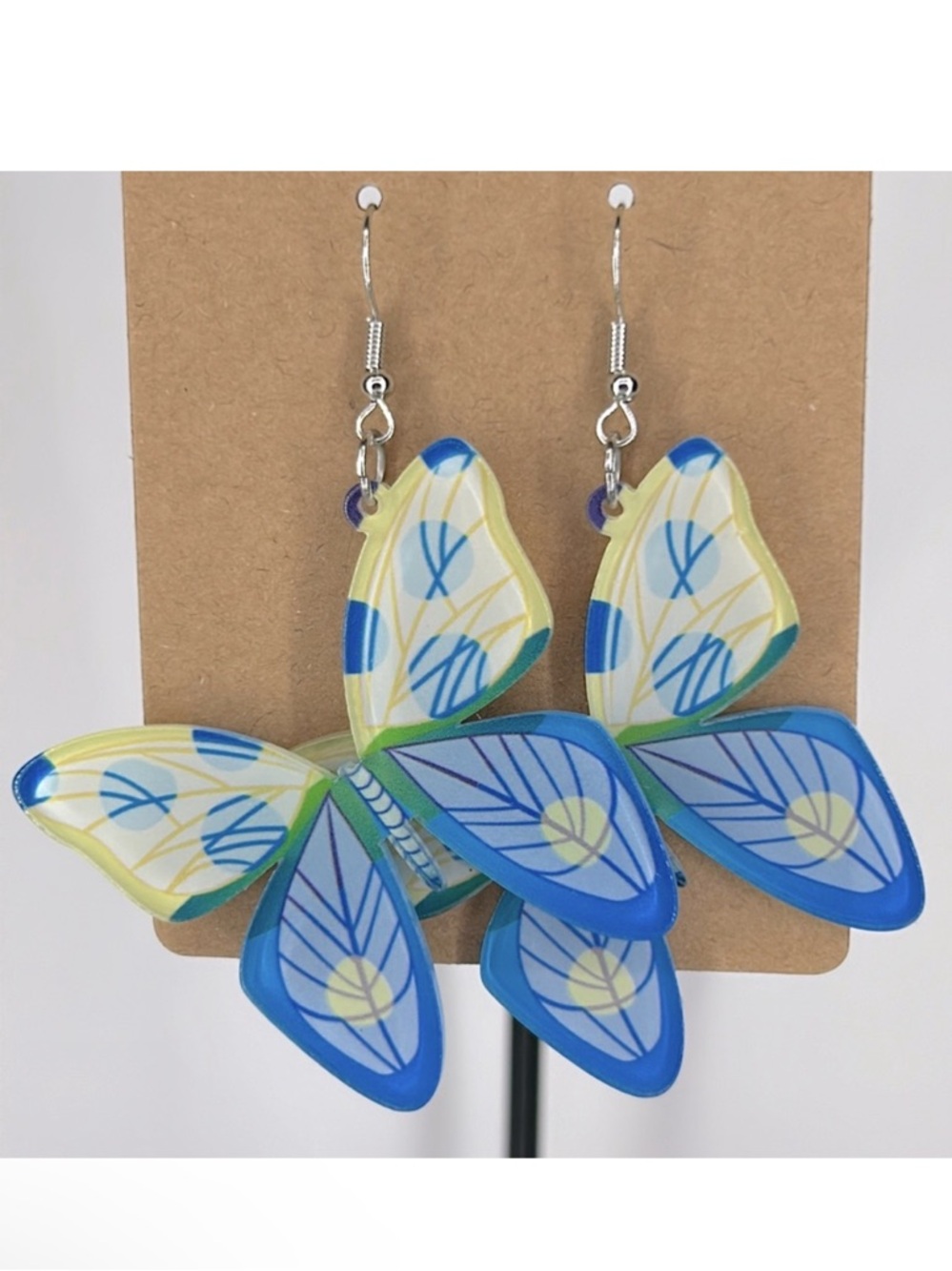Chic Butterfly Drop Earrings - Elegant Acrylic Fashion Jewelry